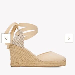 Soludos Cream Espadrille Wedge Sandals